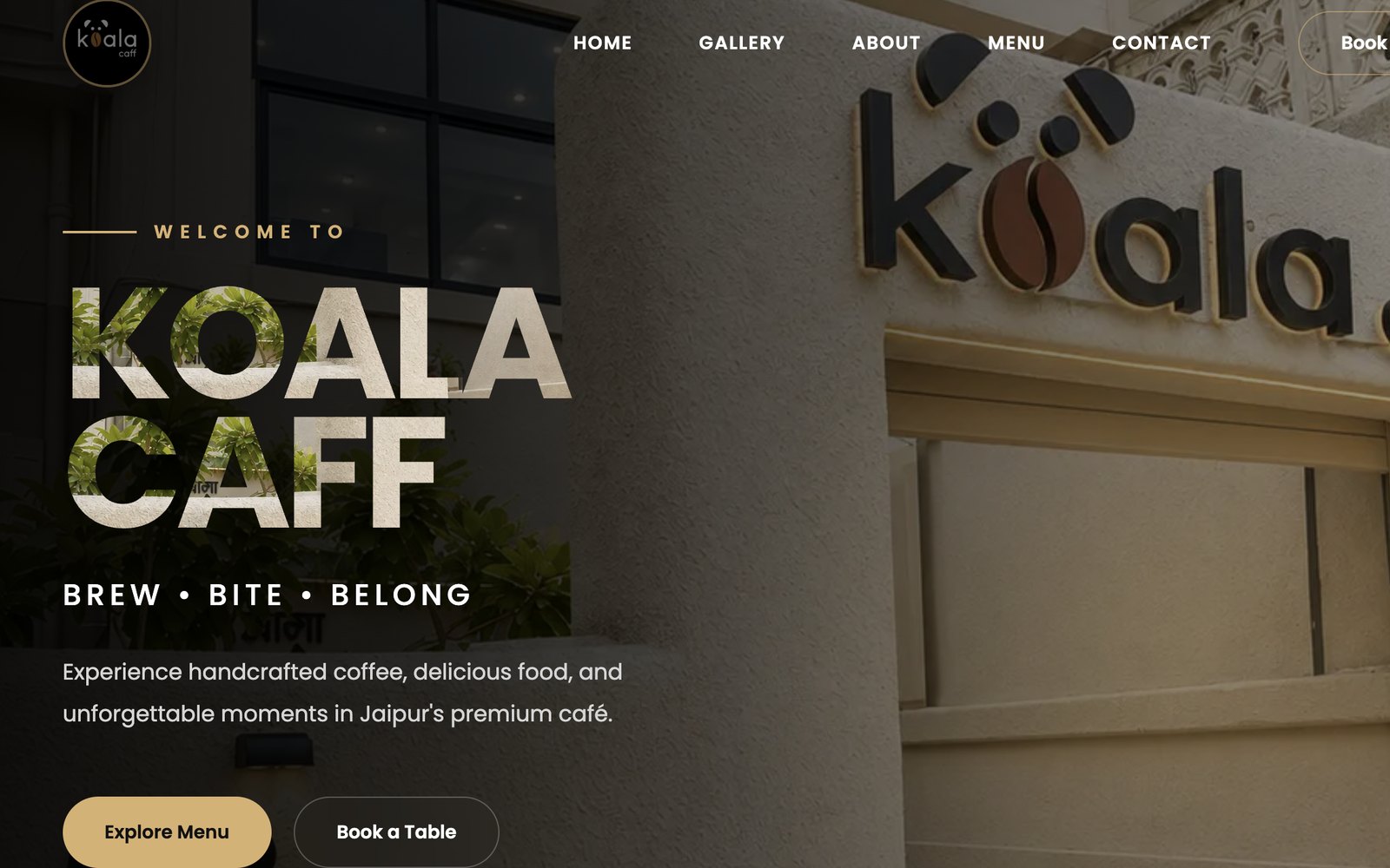 Koala Caff website designed by WEBRO Studio